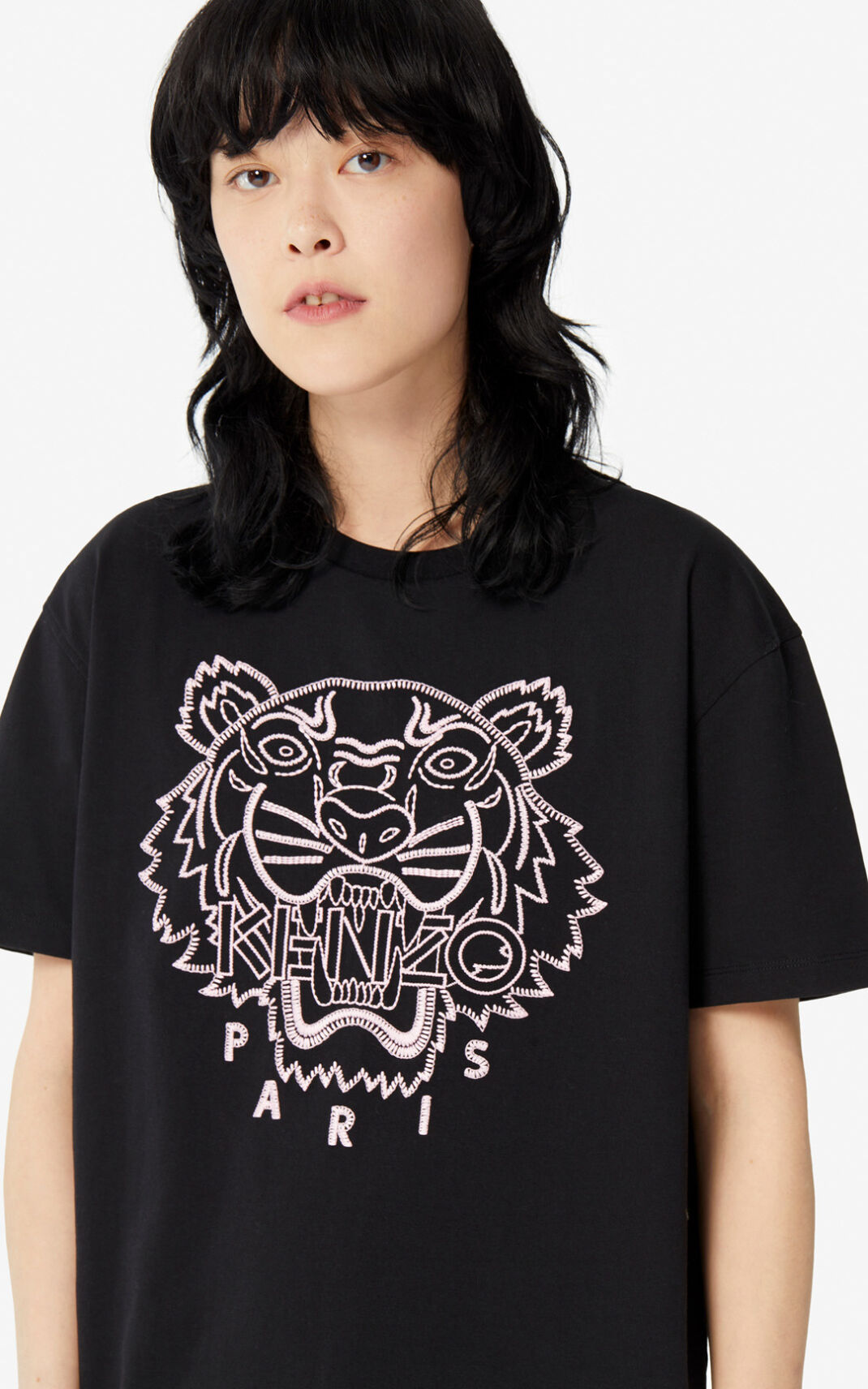 T Shirt Kenzo Capsule Expedition Tiger Femme Noir | POIK-15498